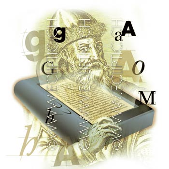 Digital book reading Johannes Gutenberg