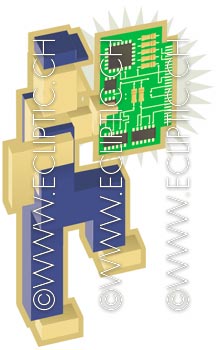 Circuit man logic board electronic chips worker technician