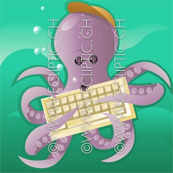 Octopus cuttle-fish keyboard 8 arms OS 9 sea