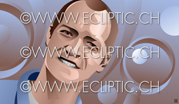 Portrait image Doug Cutting opensource nutch man drawing vector illustration stock 