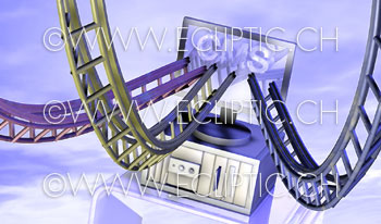CMS Content Management Systems Switchback Roller Coaster data pakets Portals ASP Application Service Providers Web Microsoft SQL DB2 Domino IBM Oracle 9i royalty free stock illustration